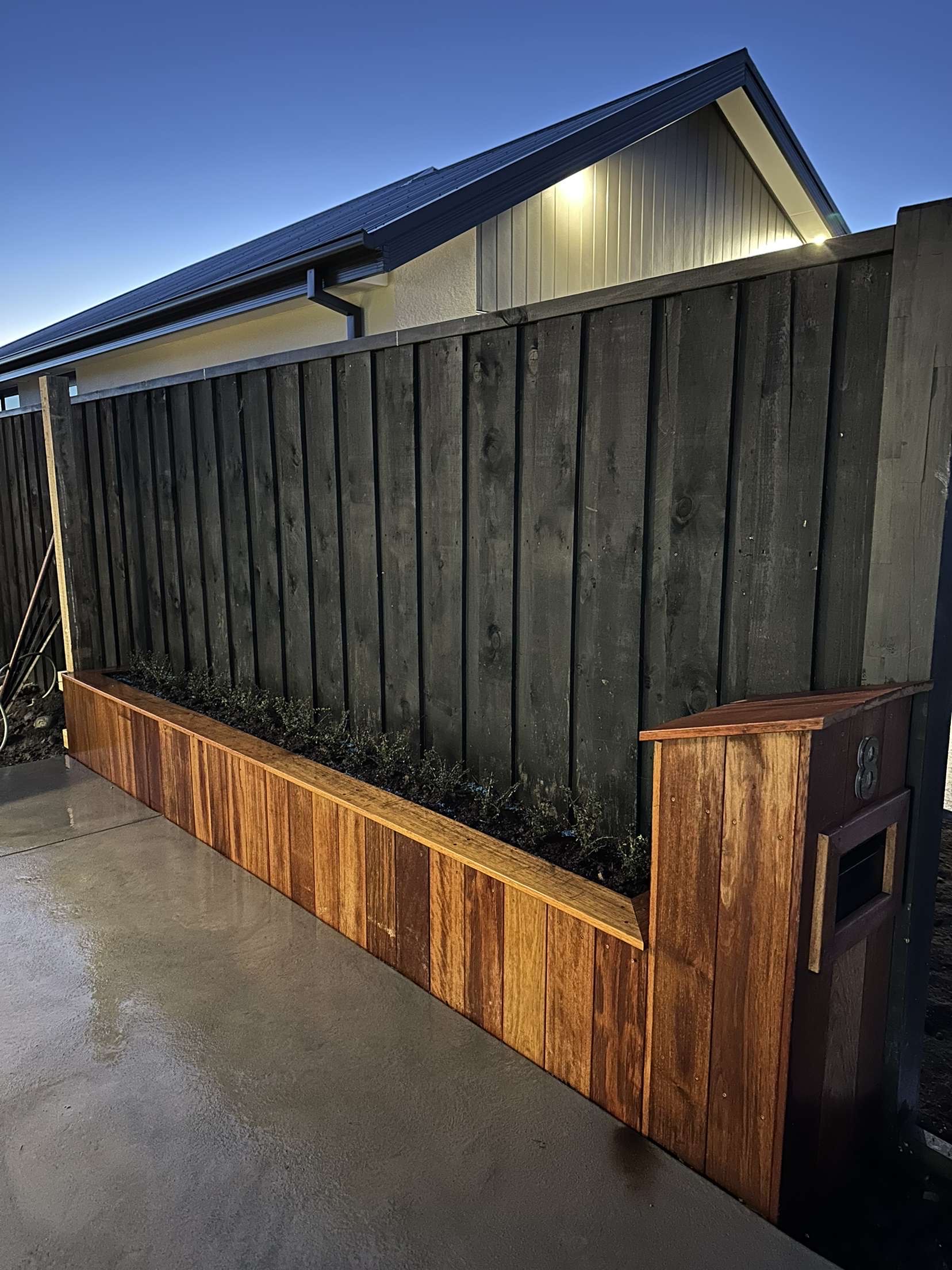 Planter box and fence